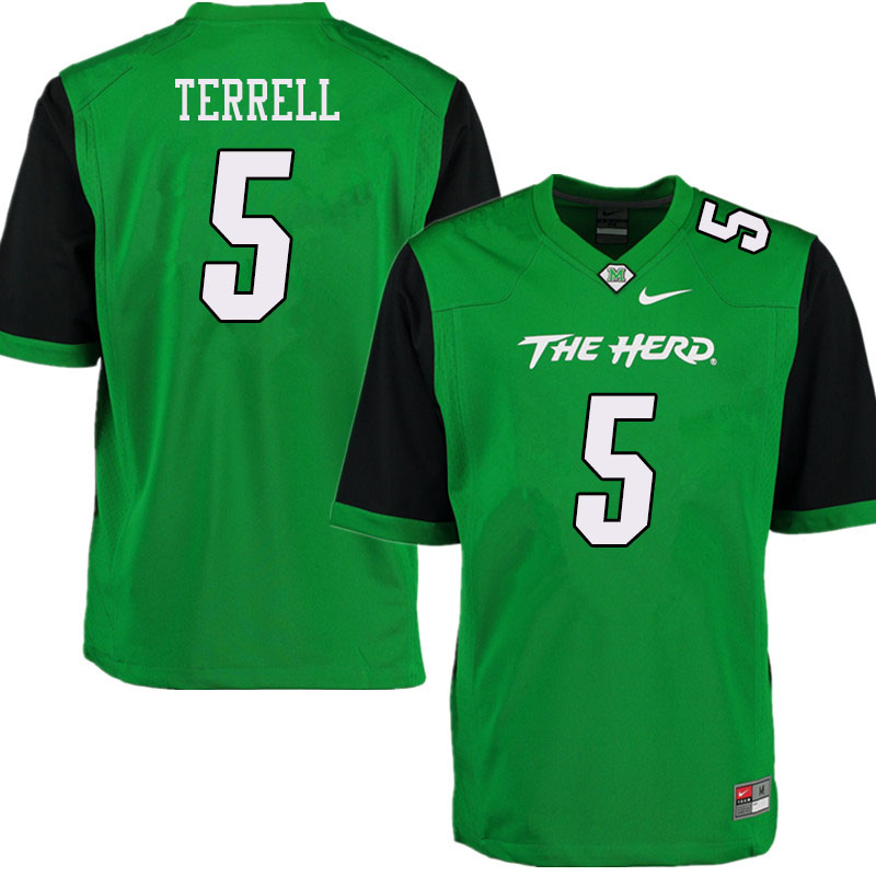 Men #5 Ty Terrell Marshall Thundering Herd College Football Jerseys Sale-Green